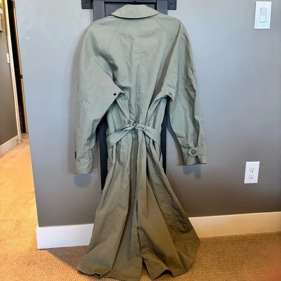 Vintage Banana Republic Men’s Green Trench Raincoat - size S - Picture 7 of 12
